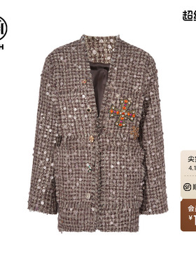 TCH烫钻法式高级羊毛小香风外套女潮2025秋夏新款T75C27E5007