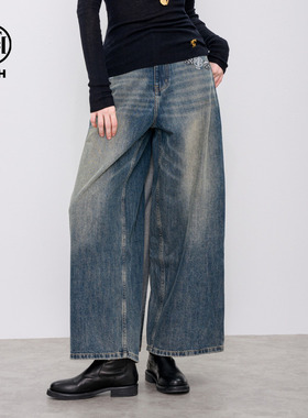 TCH轻奢系列牛仔裤裙2025春新款复古个性宽松直筒裤T72A208047