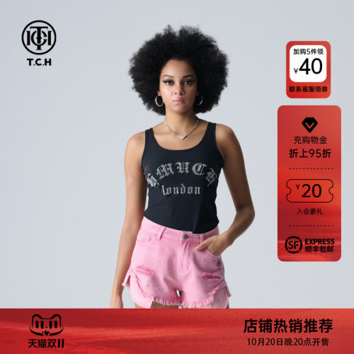 TCH轻奢夏季新款烫钻百搭无袖吊带背心女士T72B036002