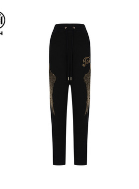 TCH私服翅膀烫钻2025秋季新款时尚休闲裤卫裤男女同款T75C20B1002