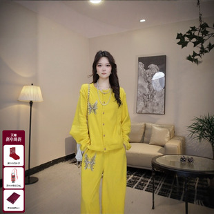 慵懒时髦百搭卫衣外套女T75C11E1009 时尚 TCH私服烫钻25秋季 新款