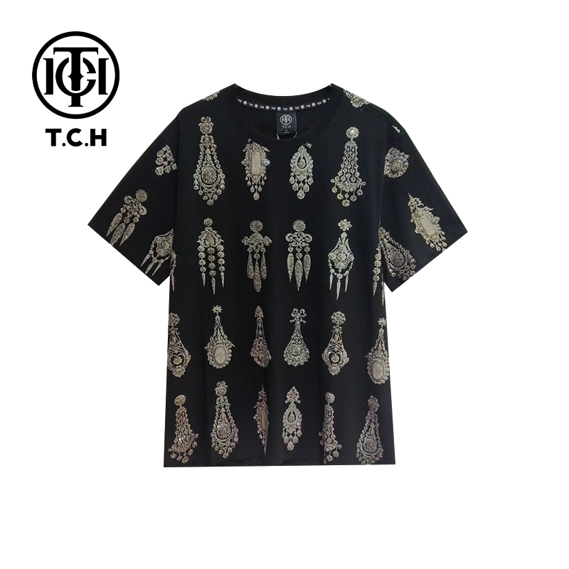 tch短袖休闲时尚薄款满钻