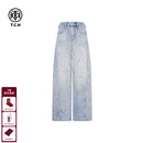 TCH闪耀流星璀璨烫钻设计感收腰显瘦阔腿加绒牛仔裤 女T75D20E1235