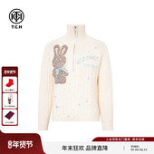 TCH美式 T75D09E1166 2025冬新款 复古毛衣女烫钻时尚 套头拉链针织衫