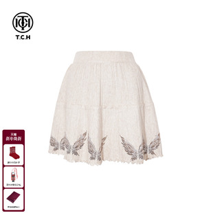 TCH2025秋冬新款 烫钻短裙女A字高腰显瘦半身裙女T75D22E1028 时尚