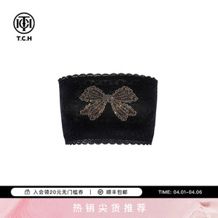 TCH烫钻蕾丝抹胸内衣女无肩带打底防走光内搭背心T75C03E1009