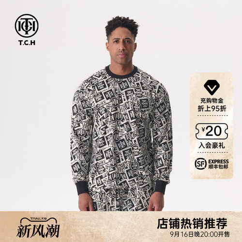 TCH轻奢2026早秋新款logo圆领长袖T恤上衣轻奢系列T72A086048