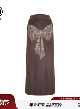 TCH2025秋冬新款韩系时尚烫钻气质百搭针织半身裙女T75D22E1027