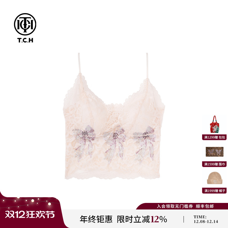 TCH私服2025夏季新款时尚蕾丝拼接吊带背心女内搭T75A14E5009