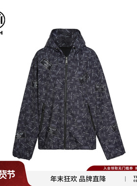 TCH轻奢时尚字母印花潮牌宽松连帽夹克外套男女同款T75C27E9001