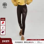 加绒保暖打底裤 TCH静谧咖韵修身 提臀收腹显瘦弹力鲨鱼裤 2025秋冬