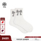 TCH蝴蝶结烫钻米色休闲袜子女秋冬新款 百搭纯棉中筒袜T75D55E1021