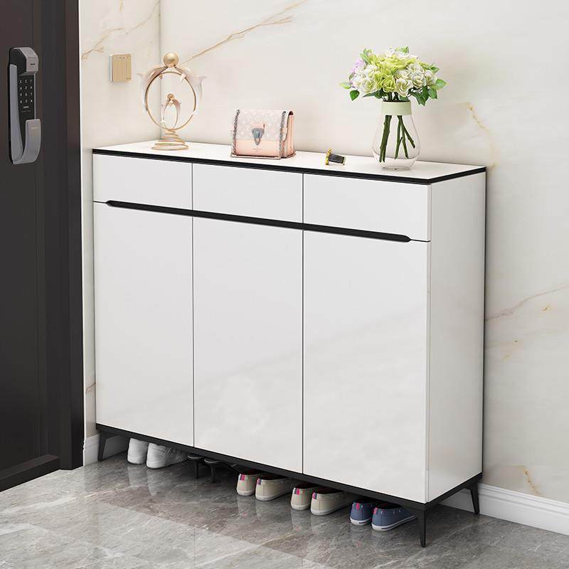 现代简约黑白轻奢入户鞋柜家用门口门外鞋柜阳台收纳储物柜餐边柜