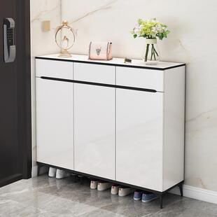 现代简约黑白轻奢入户鞋柜家用门口门外鞋柜阳台收纳储物柜餐边柜