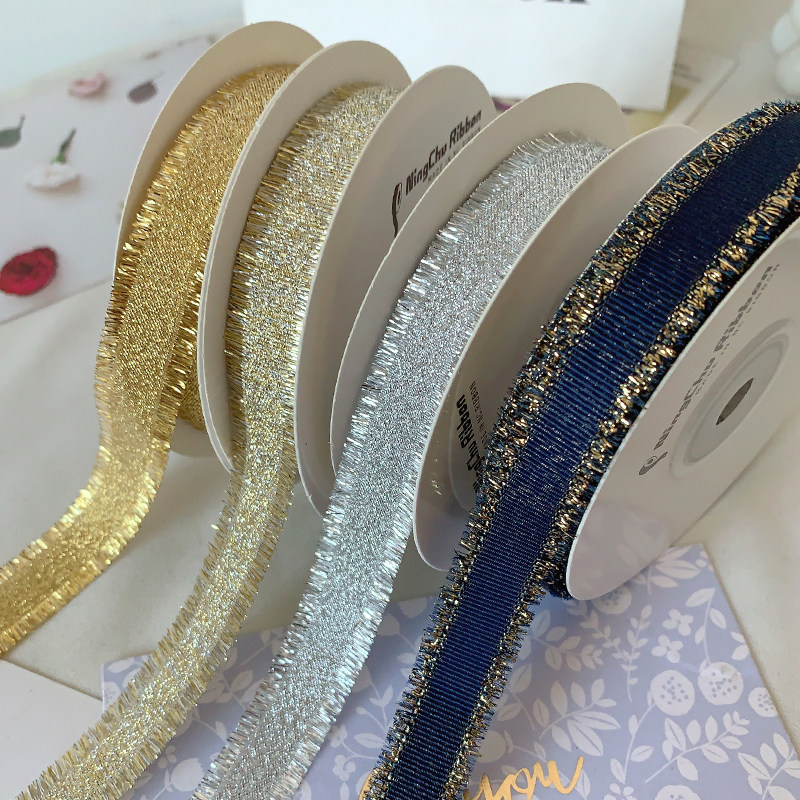 金葱带银葱须新年圣诞礼物包装织带烘焙花束装饰丝带diy手工发饰