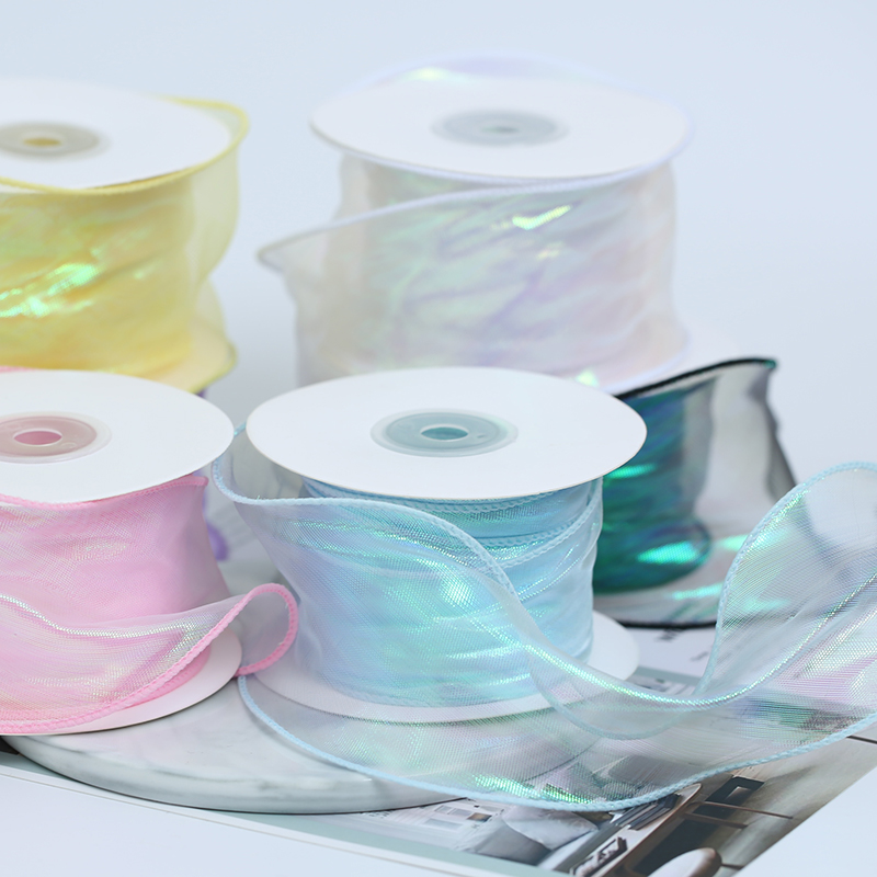 6cm鱼尾纱带贝壳极光拷边diy手工