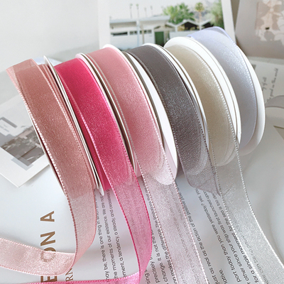 1.5cm网红泡泡纱丝带花边带包花雪纱带蝴蝶结绑带花束织带彩带