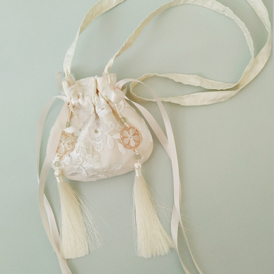 原创古风汉服流苏包刺绣小蕾丝