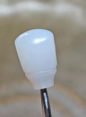 13MM藏饰白玛瑙老改佛头小三通文玩配饰DIY手串佛串配件