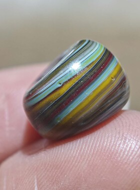 14.4mm彩色条纹琉璃马蹄散珠