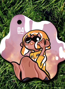 日本喷射战士splatoon镜面亚克力挂件便携镜特工1/2/4/3/8号动漫