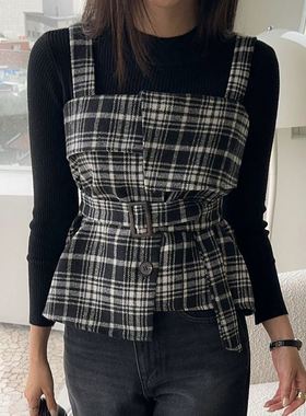 六1125韩国正品dab-agirl86283 套装区都市冬季复古正品修身休闲