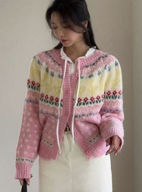 六1125韩国正品dab-agirl86322 针织衫区春季清新通勤端庄纯色