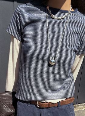 六1125韩国正品43141 T恤区复古正品修身休闲欧美直邮大气人气