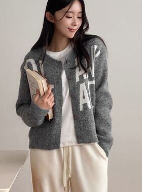 六1125韩国正品purplia-47263 针织衫区百搭春冬别致韩版简洁可爱