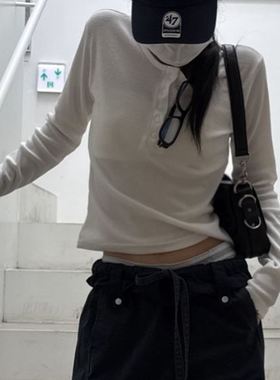 六1125韩国正品placid-1401 T恤区修身休闲欧美直邮大气人气精致