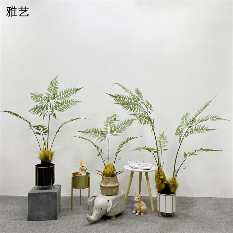 仿真猴头蕨 金丝蕨禅意蕨绿植庭院盆栽家居室内客厅造景绿植装饰
