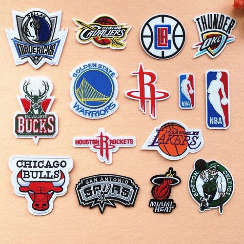 NBA球队标志勇士雄鹿骑士雷霆湖人马刺绣布贴衣服徽章补丁贴熨烫