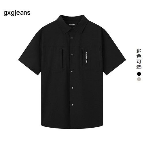 gxg.jeans男装夏季热销翻领短袖衬衫JEX12301722