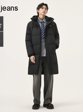 gxg.jeans男装秋冬款长款连帽羽绒服J24XD244132