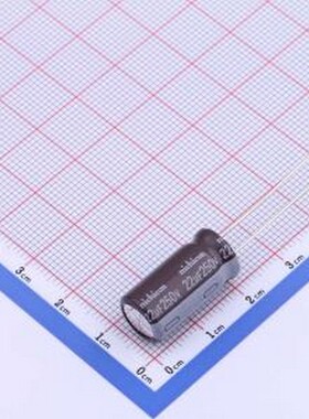 UCS2E220MPD 直插铝电解电容 22uF ±20% 250V 插件,D10xL20mm