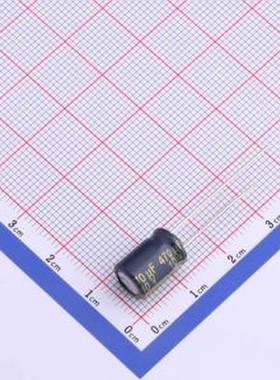 EEUFC1A471 直插铝电解电容 470uF ±20% 10V 插件,D8xL11.5mm