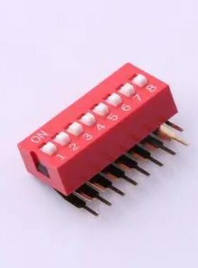 SMWA-08R-TP 间距2.54mm 8位拨码开关 插件,P=2.54mm 拨码开关