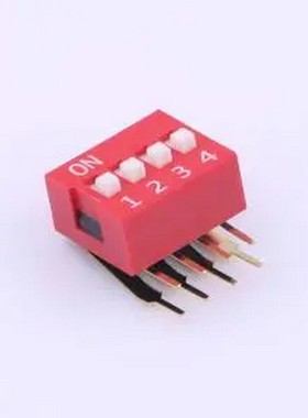 DA-04-R-T 红色90度弯脚 4位 KE拨码开关 - 拨码开关