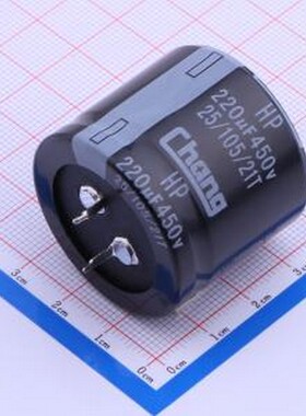 HP2W221MS300S68CV0 牛角型电解电容 220uF ±20% 450V 插件,D35x