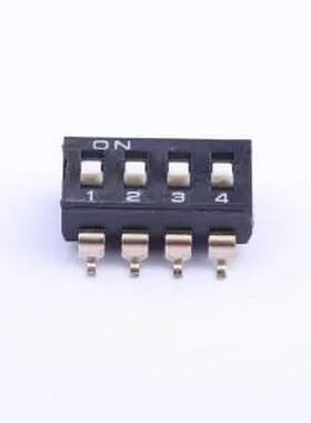 EM-04KP 40/管 间距2.54mm 平拨,凸起式 4位拨码开关 SMD,P=2.54m