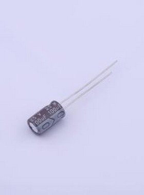 01EC1034 直插铝电解电容 100uF ±20% 25V 插件,D6.3xL12mm