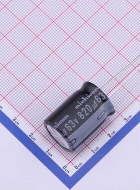 UHE1J821MHD6 直插铝电解电容 820uF ±20% 插件,D18xL25mm