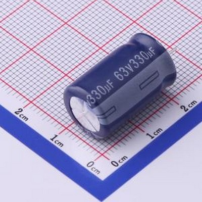 ERS1JM331W20C38T 直插铝电解电容 330uF ±20% 插件,D12.5xL20mm