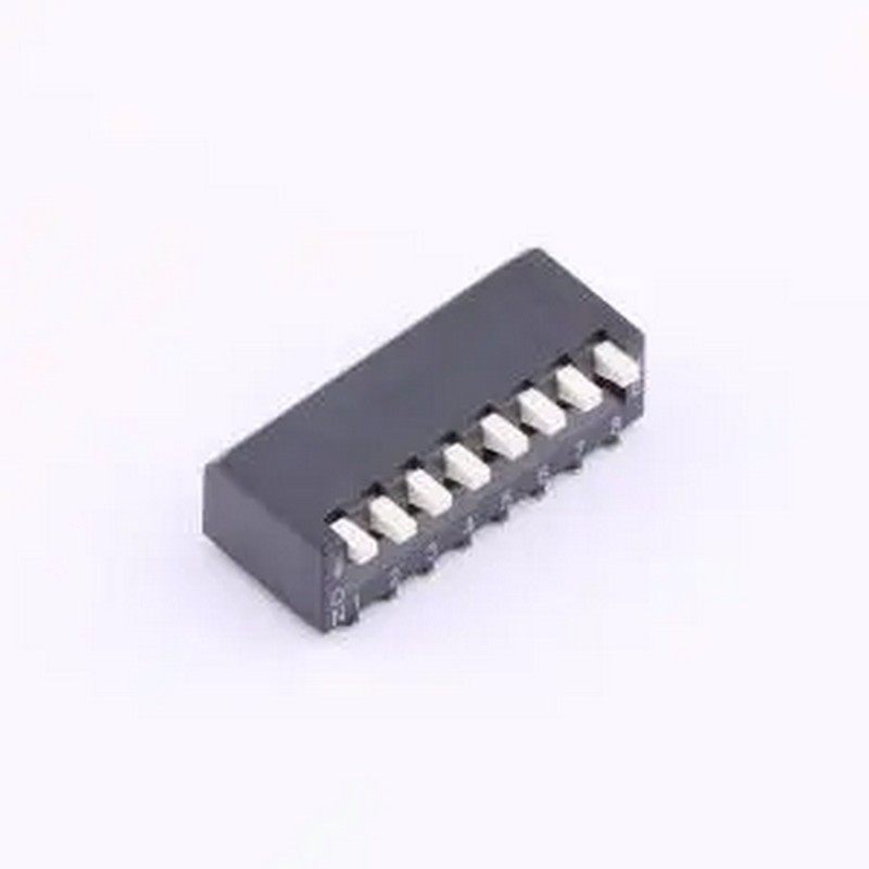 HX 2.54-8P TPCB 间距2.54mm 琴键式8位贴片 SMD,P=2.54mm 拨码开