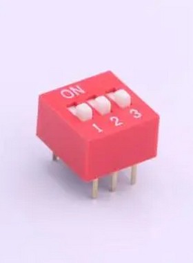 TA-03 拨码开关红色03P-180度3PIN间距2.54mm立式直插正拨平拨3位