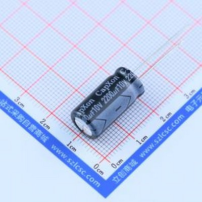 KF222M010G200A 直插铝电解电容 2200uF ±20% 10V 插件,D10xL20m