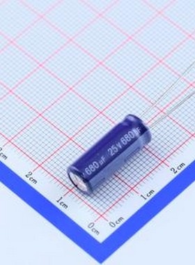 ERR1EM681F20OT 直插铝电解电容 680uF ±20% 25V 插件,D8xL20mm