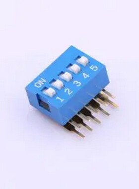 SMWA-05B-TP 间距2.54mm 5位拨码开关 插件,P=2.54mm 拨码开关