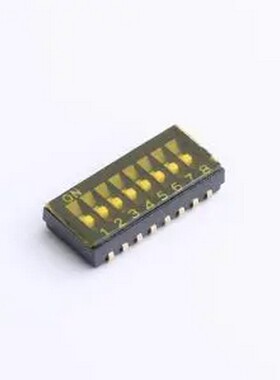 DU-08P 1.27mm间距8位 贴片黑色J脚 拨码开关 SMD,P=1.27mm 拨码