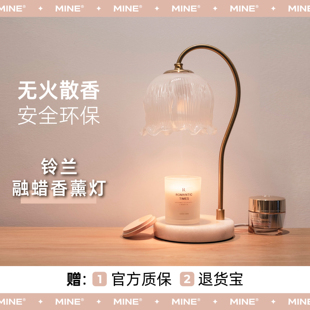 铃兰香薰灯融蜡灯定时融烛灯无火香氛精油氛围卧室台灯家用装饰灯